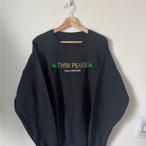 Black Twin Peaks David Lynch Logo Retro TV Laura Palmer Crewneck Sweatshirt